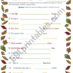 Fall Adjectives Worksheet