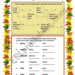 Fall Adjectives Worksheet