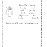 Fantastic First Grade Fun Pumpkin Adjectives