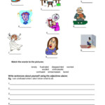 Feelings Adjectives Worksheet With Pictures For ESL Students