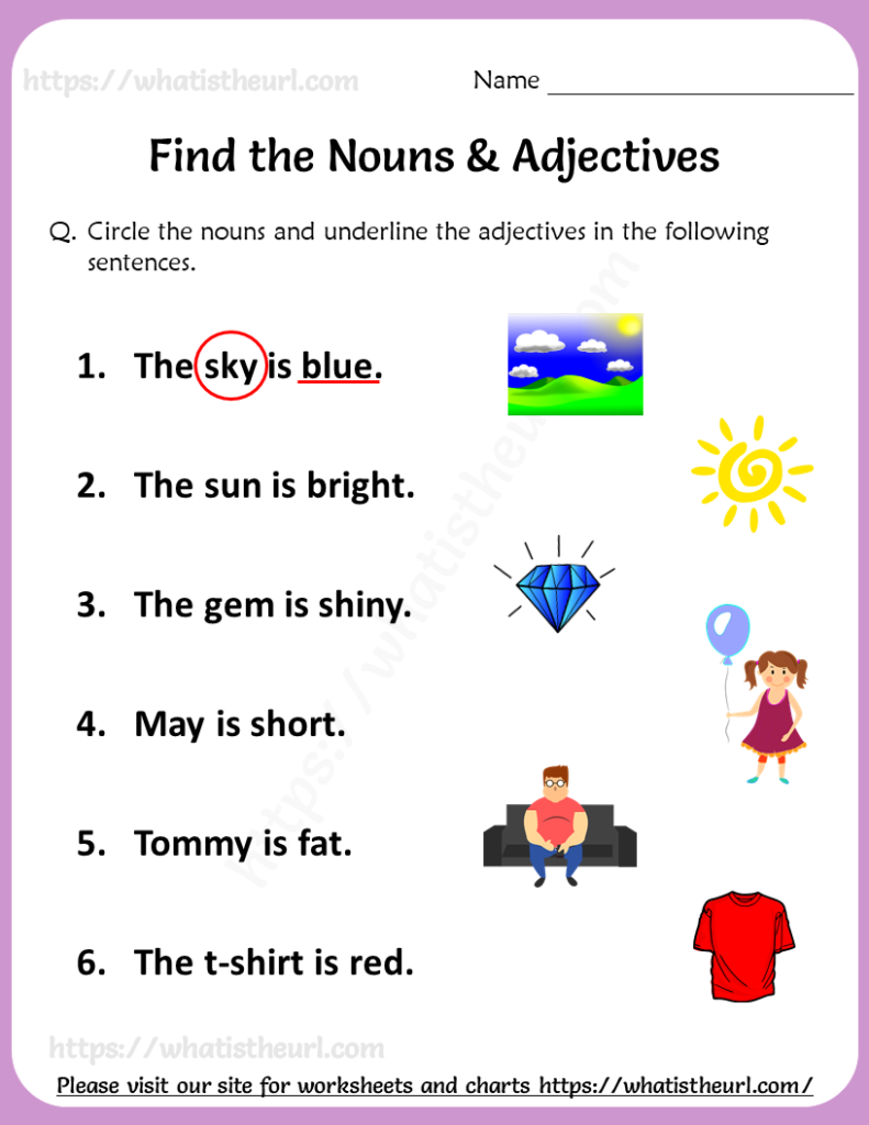 Find The Nouns Adjectives Worksheets For Grade 1 1 1 2021 Your 