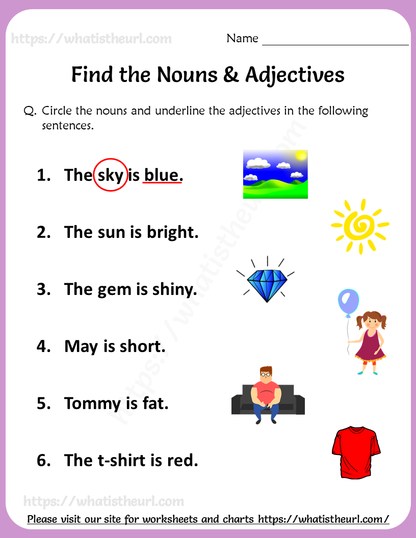 Find The Nouns Adjectives Worksheets For Grade 1 1 1 2021 Your