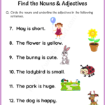 Find The Nouns Adjectives Worksheets For Grade 1 Your Home Teacher