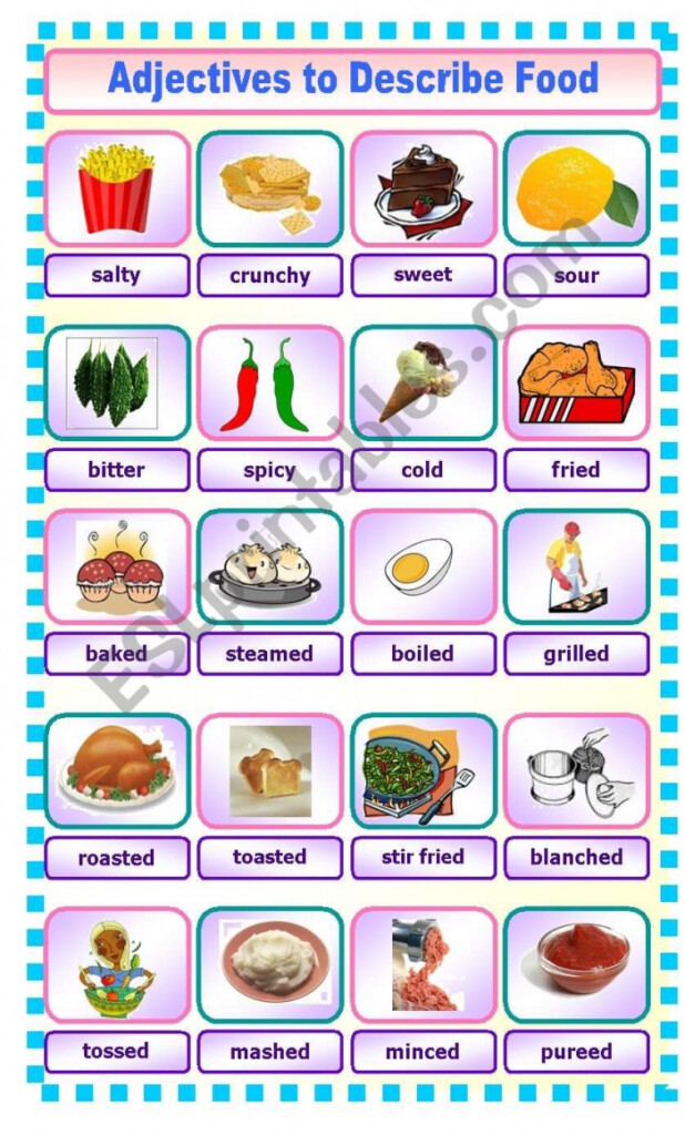 Food Adjectives Worksheets 99Worksheets