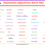Free Halloween Adjectives Word Mat The Mum Educates