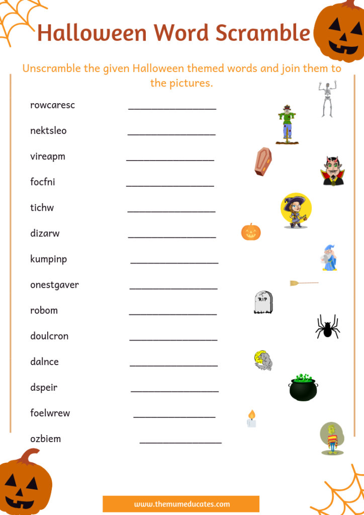 Free Halloween Adjectives Word Mat The Mum Educates