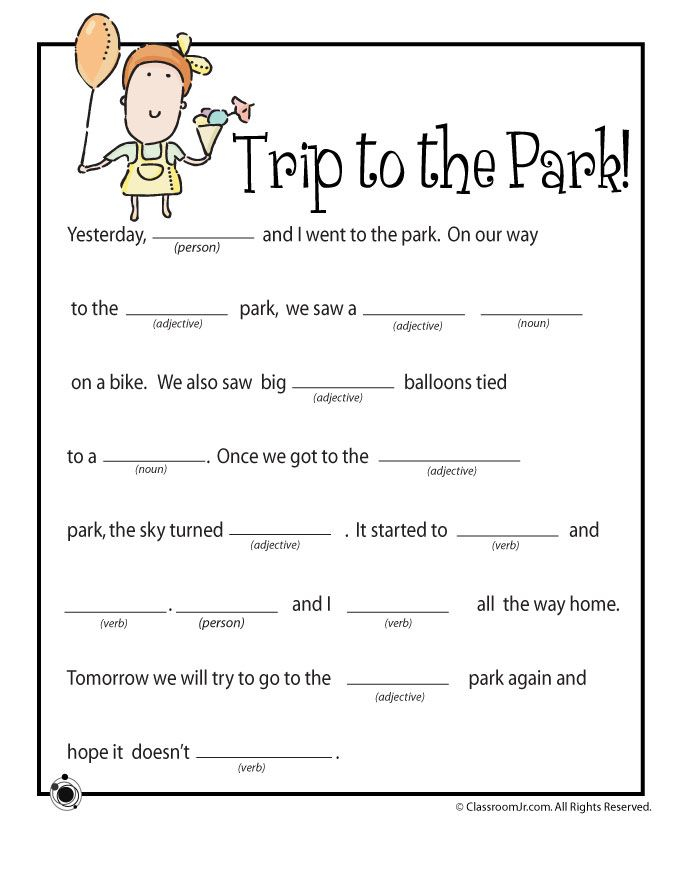 Free Printable Mad Libs For Kindergarten