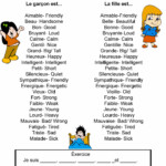 French Adjective Worksheets Printable Free Learning How To Read