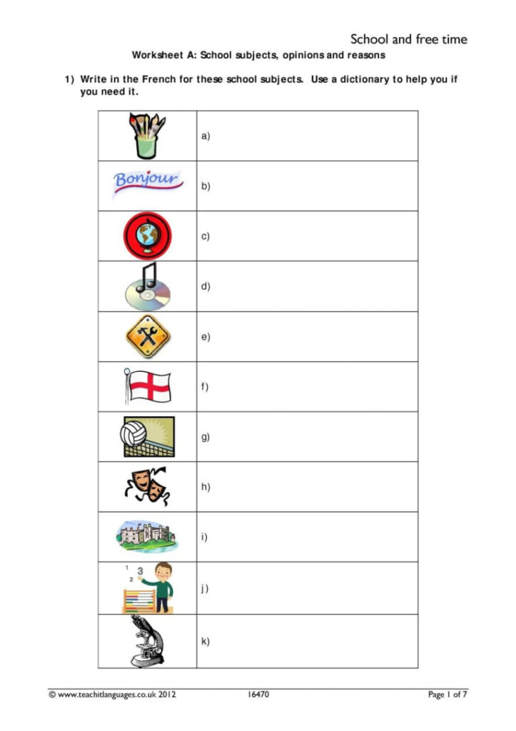 French Adjectives Worksheet Db excel