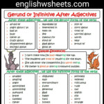 Gerund Or Infinitive After Adjectives Esl Printable Grammar