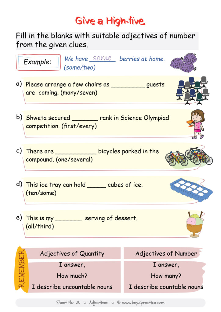 Grade 3 Adjectives Worksheet