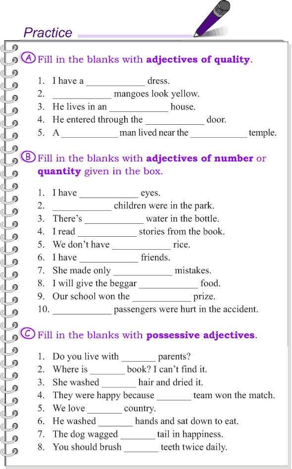 Grade 4 Grammar Lesson 10 Kinds Of Adjectives Adjectives Lesson 