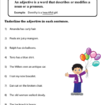 Identifying Adjectives Worksheet