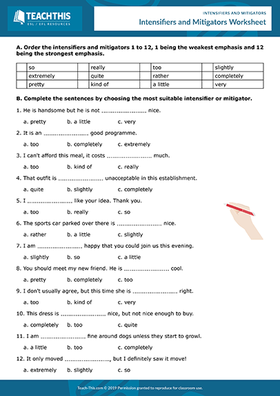 Intensifiers And Mitigators 4th Grade Spelling Words Esl Teaching 