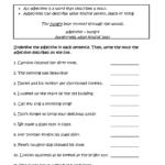 Kinds Of Adjectives Worksheets For Grade 7 With Answers Pdf