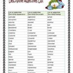 List Of Adjectives Describing People English ESL Worksheets For