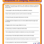 Misplaced And Dangling Modifiers Worksheet Misplaced Modifiers