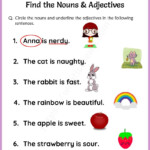 Nouns And Adjectives Worksheet For Grade 1 Nouns And Adjectives