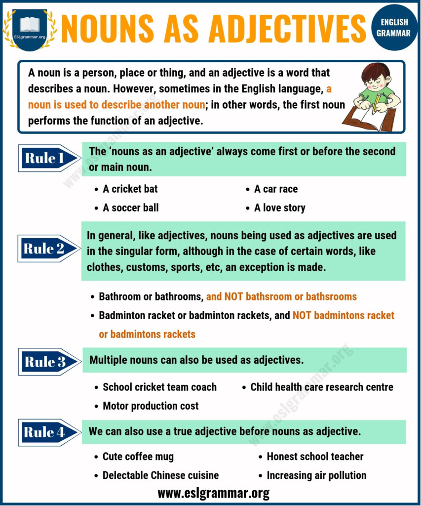 Nouns As Adjectives When Nouns Act Like Adjectives ESL Grammar