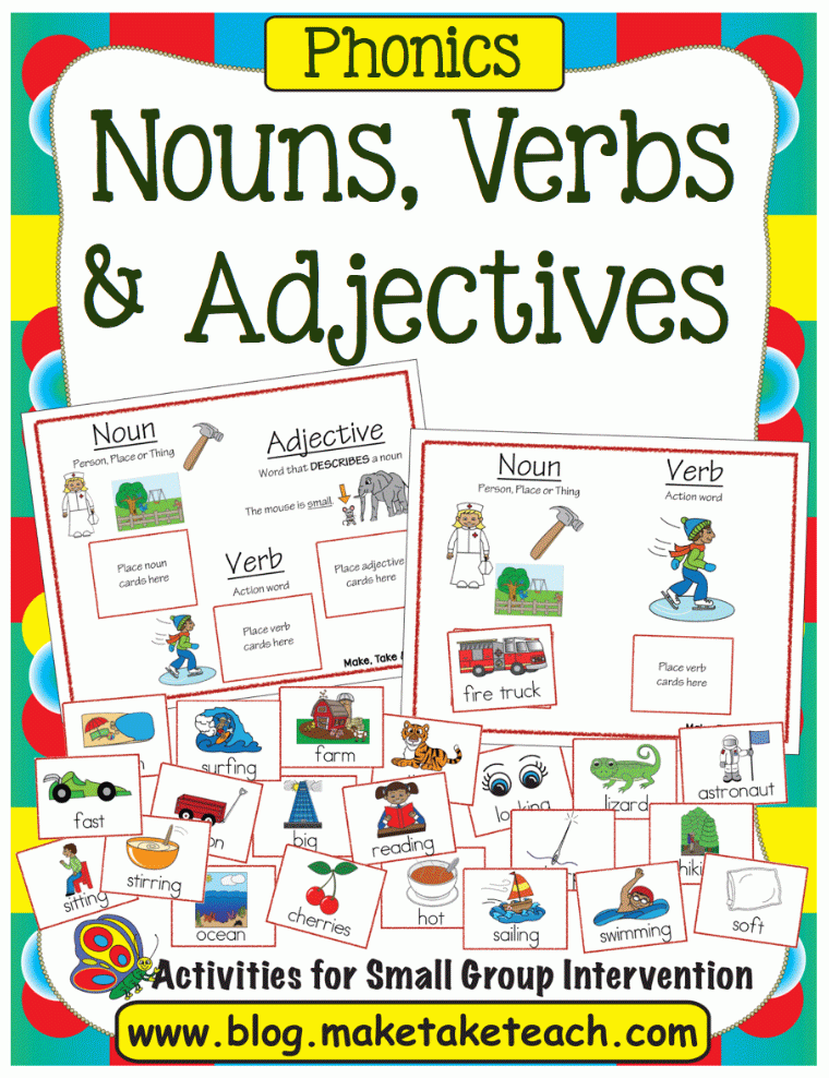 Nouns Verb And Adjectives Make Take Teach