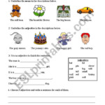 Nouns Verbs Adjectives Worksheet