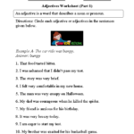 Order Of Adjectives Worksheets For Grade 7 With Answers Kidsworksheetfun