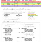 Order Of Adjectives Worksheets With Answers Free Printable Adjectives