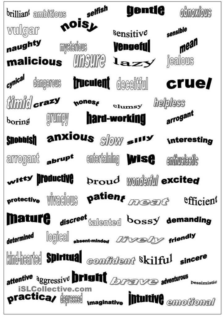 Personality Adjectives List 1 Aprender Franc s