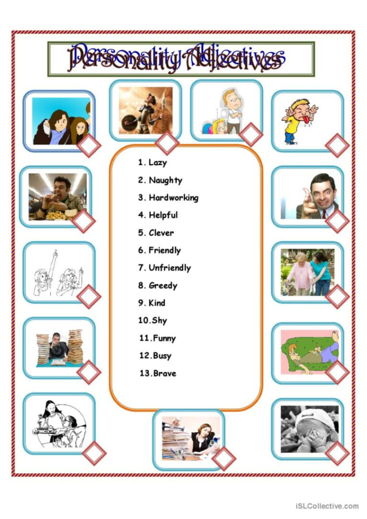 Personality Adjectives Warmer Fille English ESL Worksheets Pdf Doc