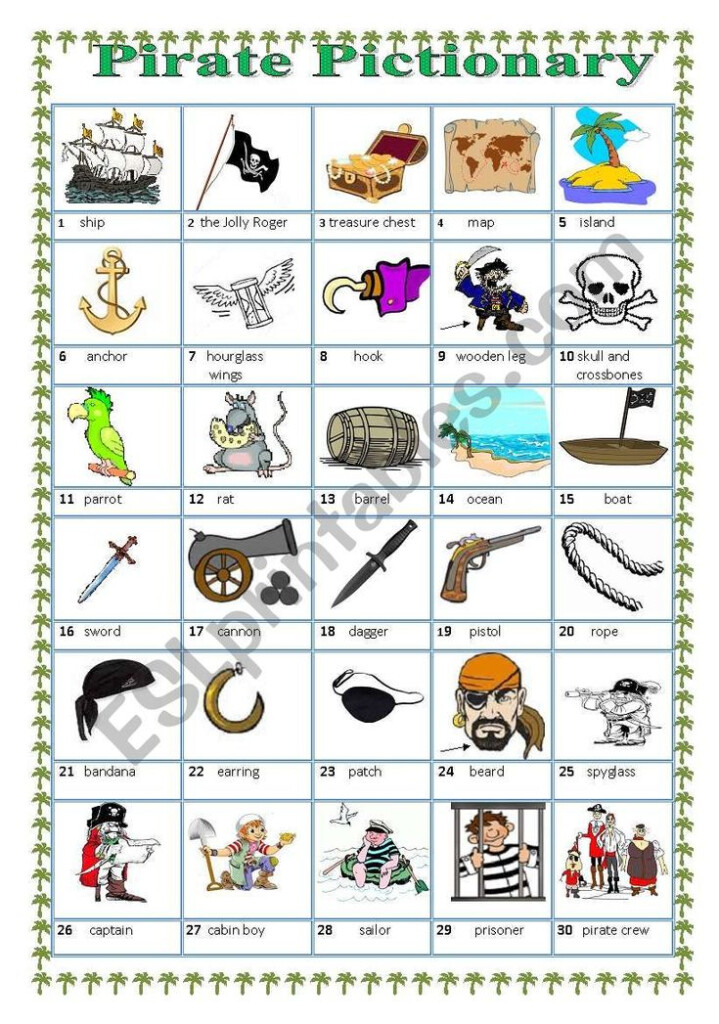 Pirate Pictionary Worksheet Pirate Vocabulary Pirates Reading 