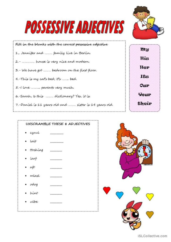 POSSESSIVE ADJECTIVES English ESL Worksheets Pdf Doc