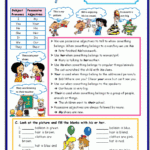 Possessive Adjectives Image Worksheets