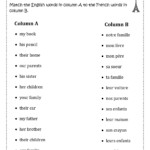 Possessive Adjectives In French Worksheets Worksheets For Kindergarten