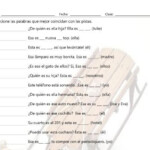 Possessive Adjectives Matching Spanish Worksheet Teaching Resources