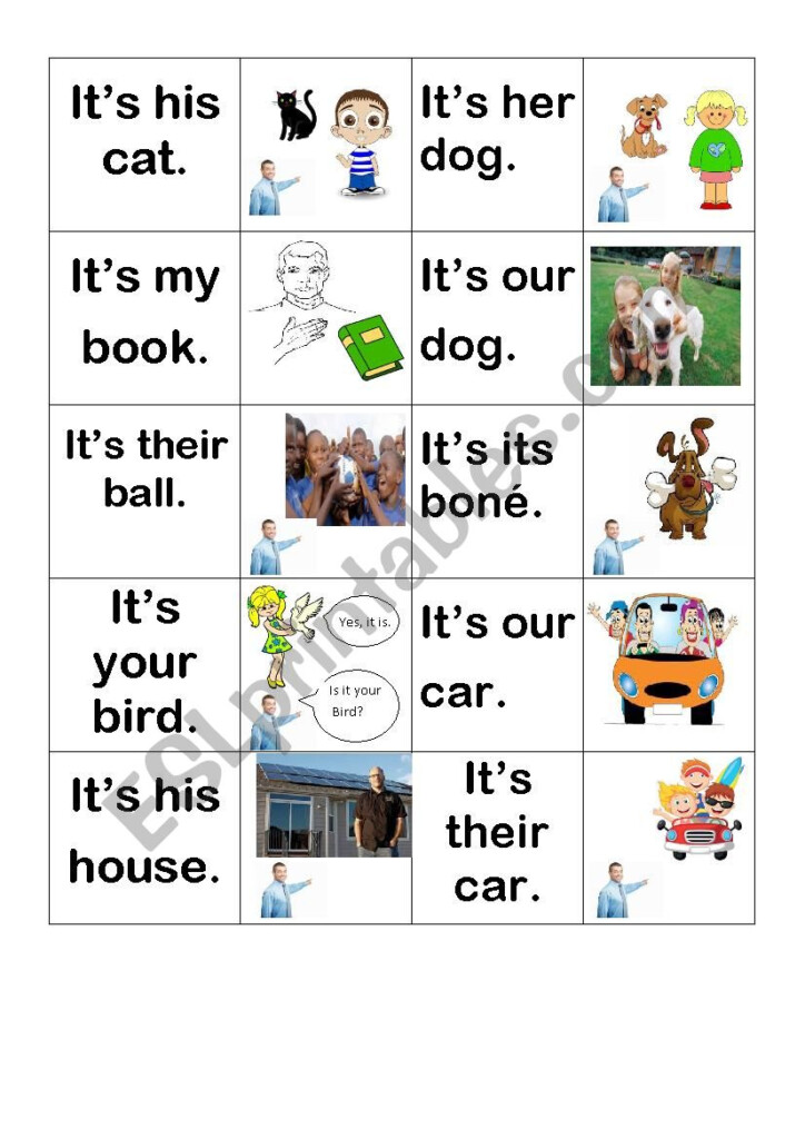 Possessive Adjectives Memory Game ESL Worksheet By Tiasi