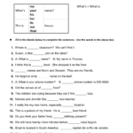 Possessive Adjectives Worksheet Pdf Sixteenth Streets