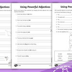 Powerful Adjectives Worksheet Easy To Print Twinkl