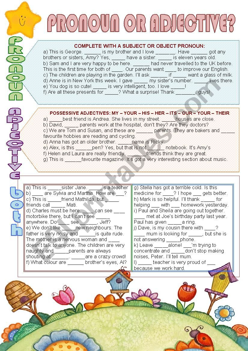 pronoun-or-adjective-esl-worksheet-by-nuria08-adjectiveworksheets