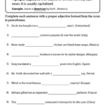 Proper Adjectives Worksheets