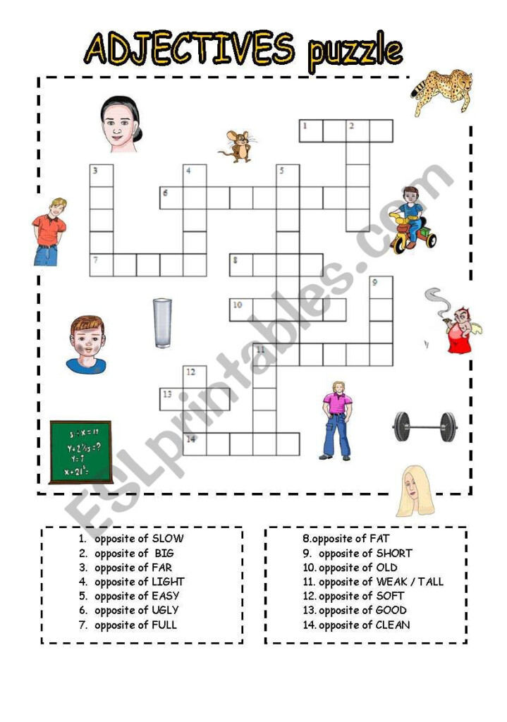 PUZZLE On ADJECTIVES ESL Worksheet By Bburcu