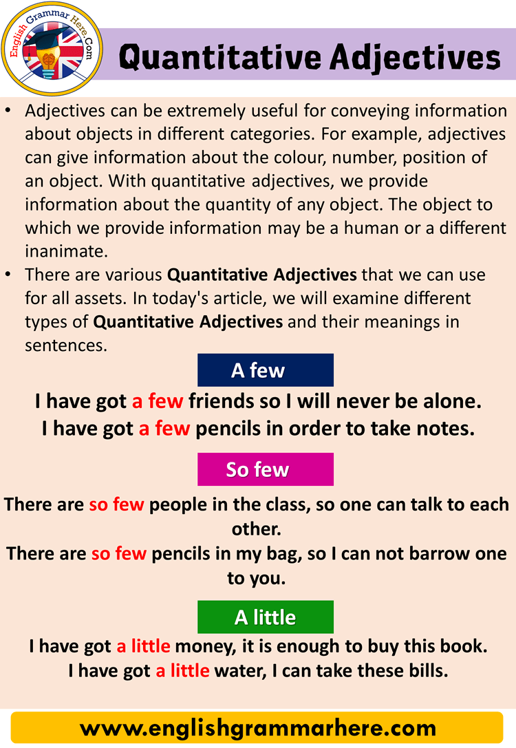 Quantitative Adjectives In English English Grammar Here