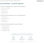 Quiz Worksheet Coordinate Adjectives Study