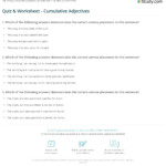 Quiz Worksheet Cumulative Adjectives Study