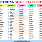 Strong Adjectives List Of 150 Extreme Adjectives For ESL Learners