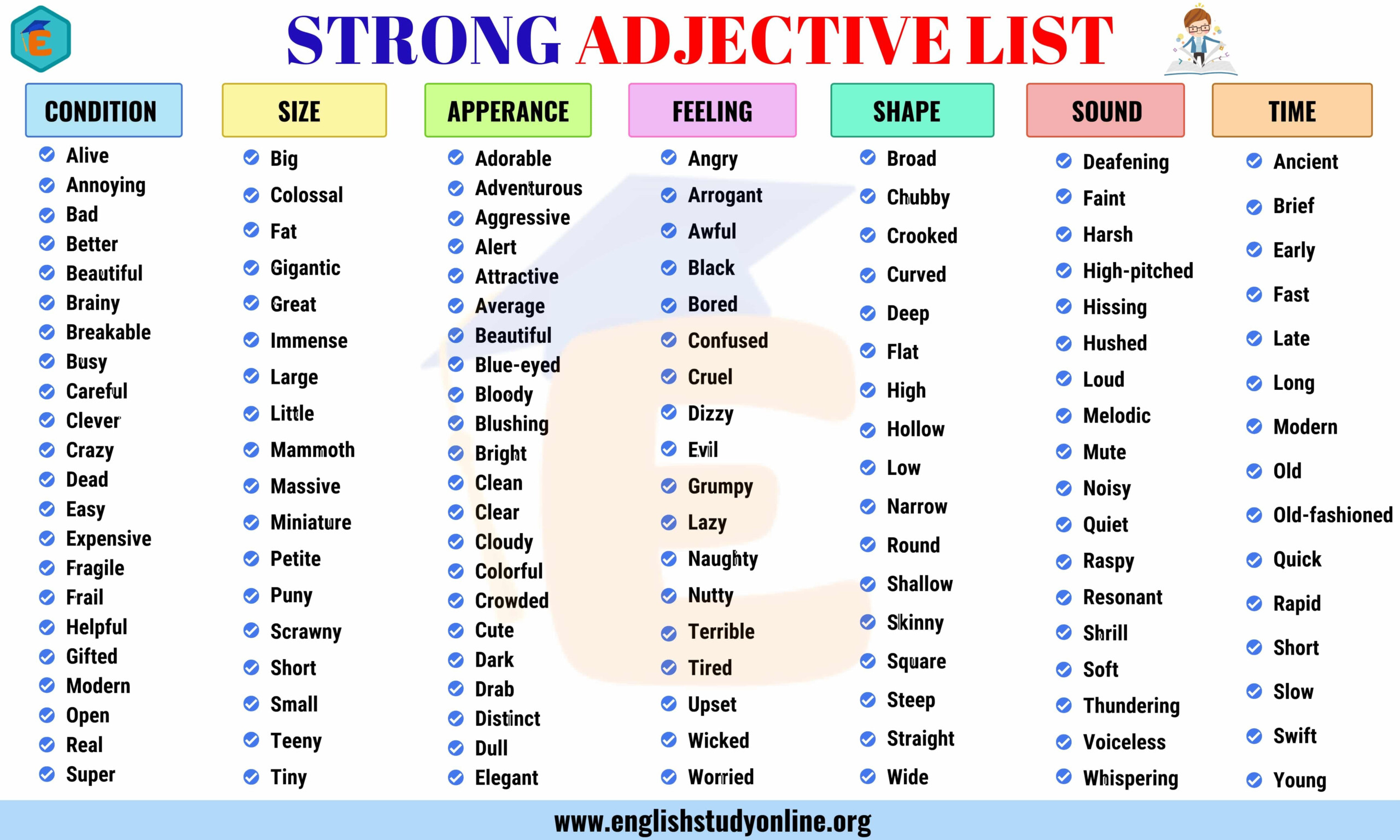 Strong Adjectives List Of 150 Extreme Adjectives For ESL Learners
