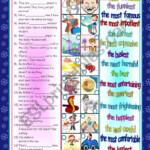 SUPERLATIVE ADJECTIVES ESL Worksheet By Lady gargara