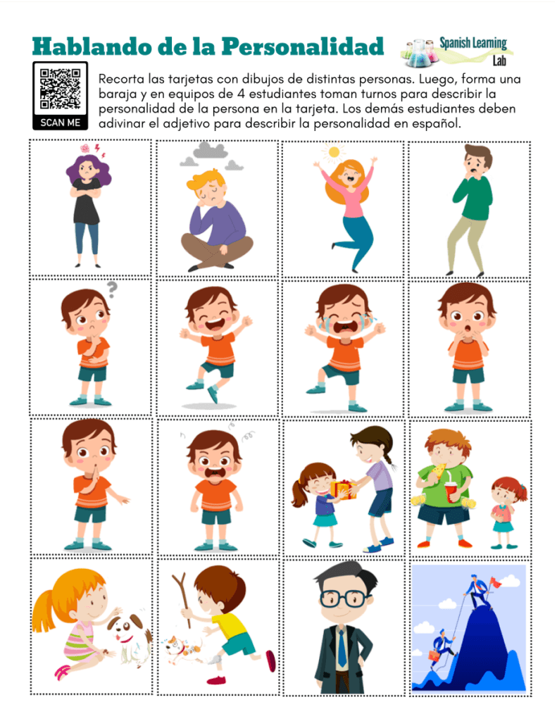 Talking About Personality In Spanish PDF Worksheet Spanish Learning Lab