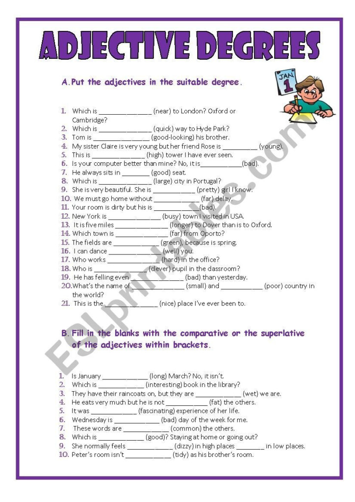 The Degrees Of The Adjectives ESL Worksheet By MMCV In 2020 