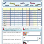 THE ORDER OF ADJECTIVES General Gram English ESL Worksheets Pdf Doc