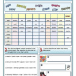 THE ORDER OF ADJECTIVES Worksheet Free ESL Printable Worksheets Made